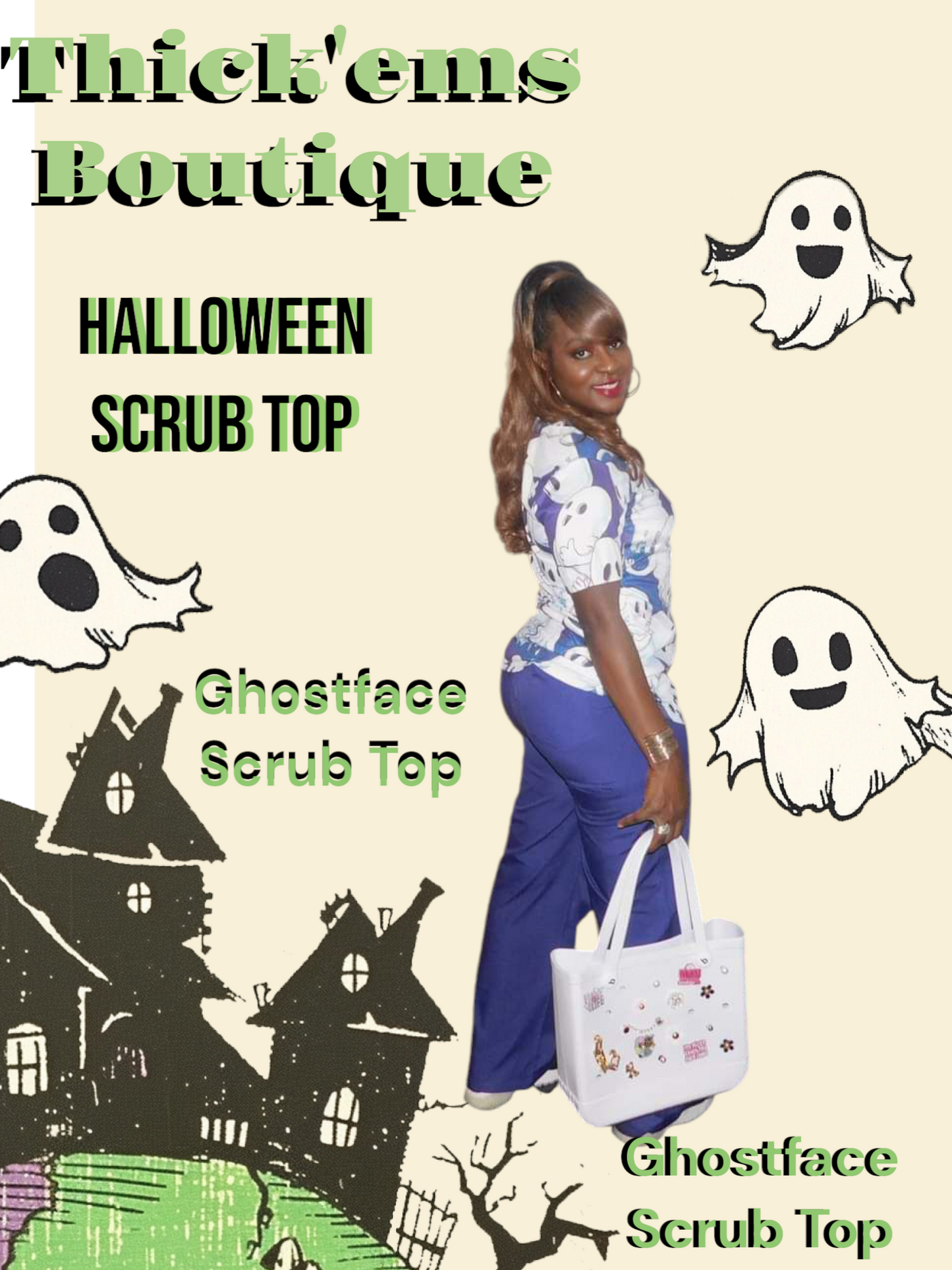 Ghost Face Scrub Top SOLD OUT
