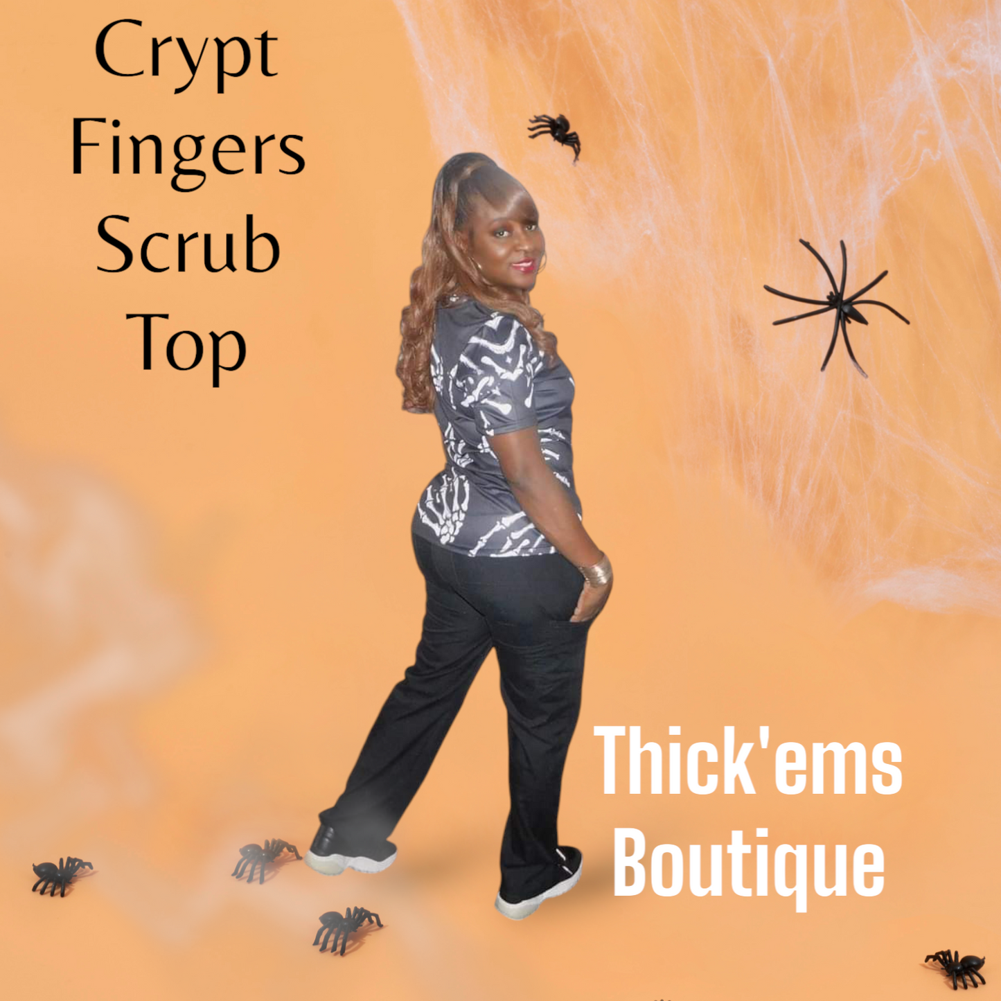 Crypt Fingers Scrub Top
