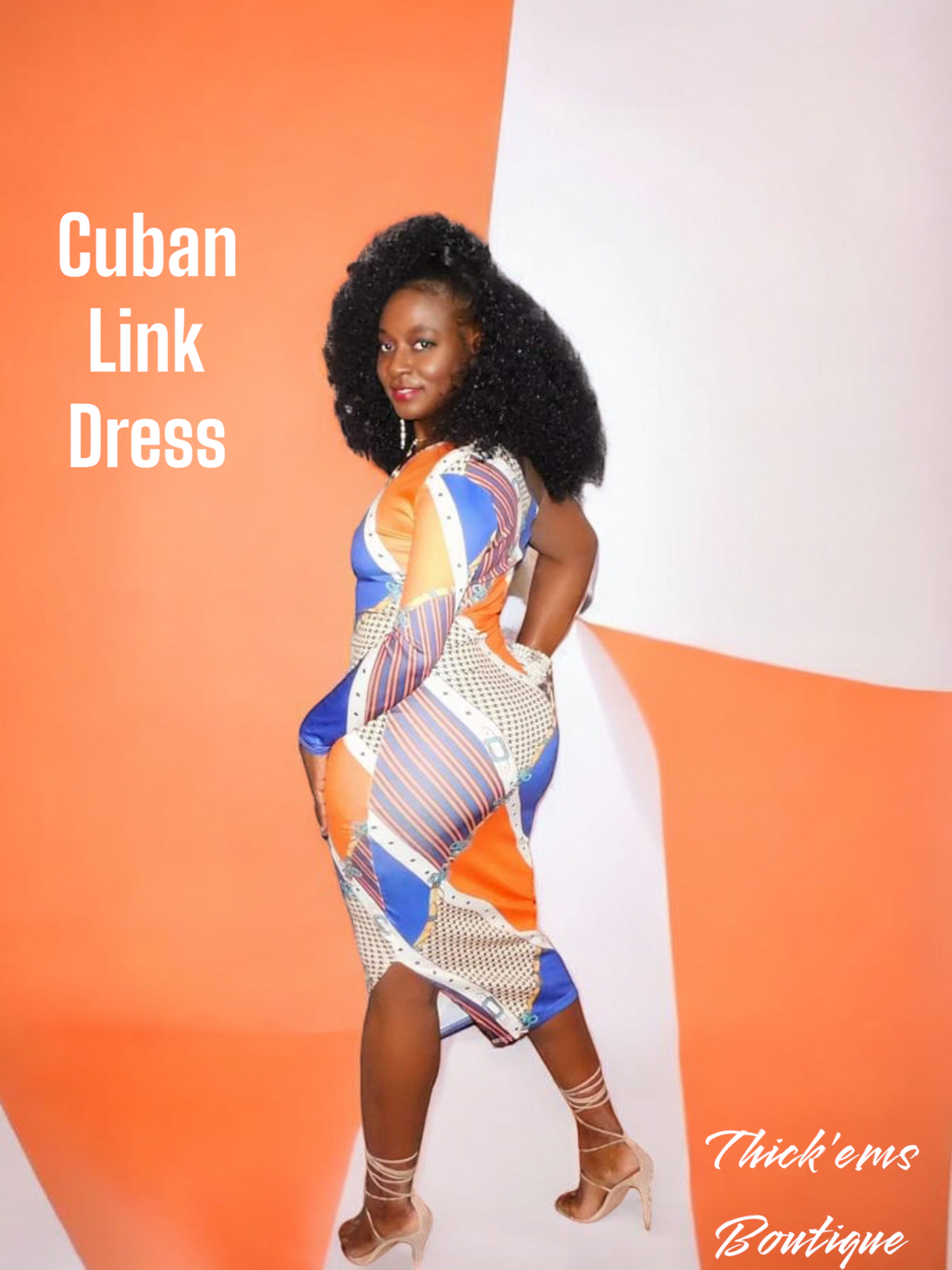 Cuban Link One Shoulder Dress
