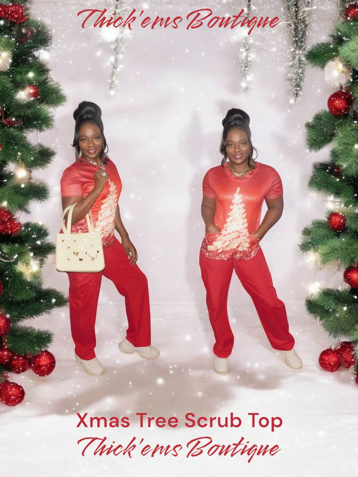 Christmas Tree Scrub Tops