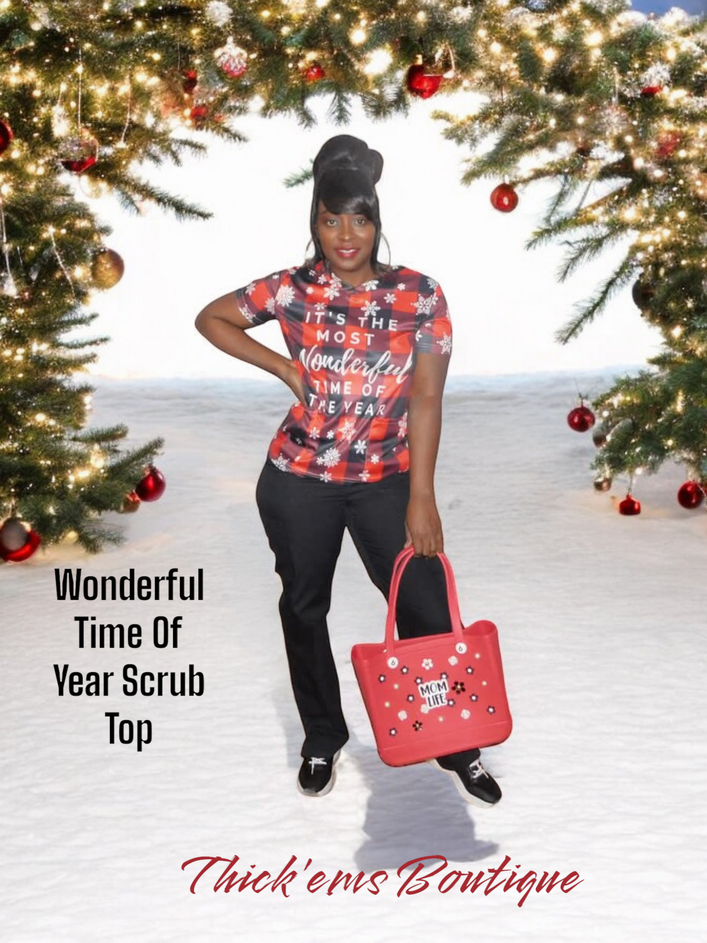 It's Wonderful Time Scrub Top
