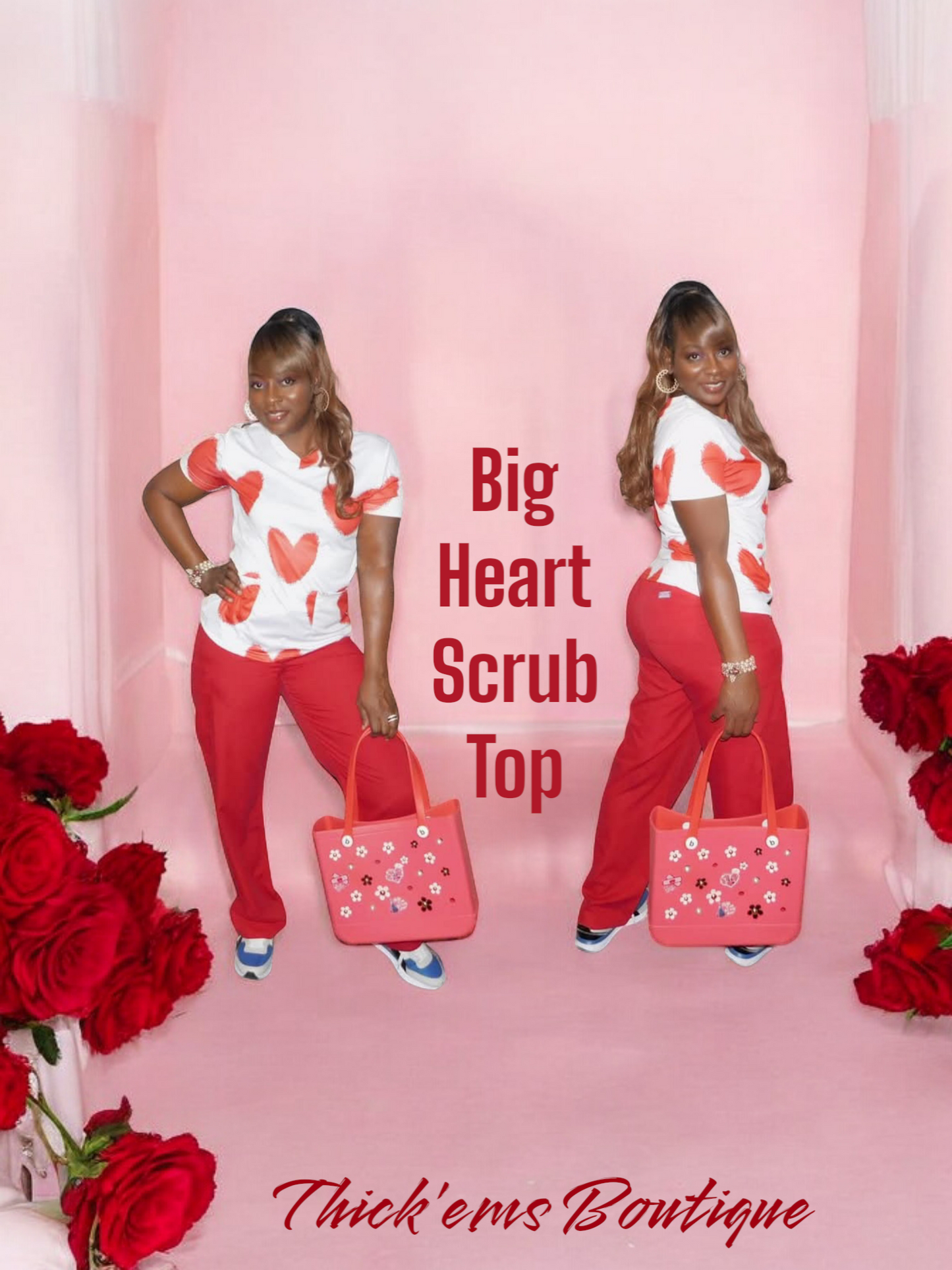 Big Heart Scrub Top