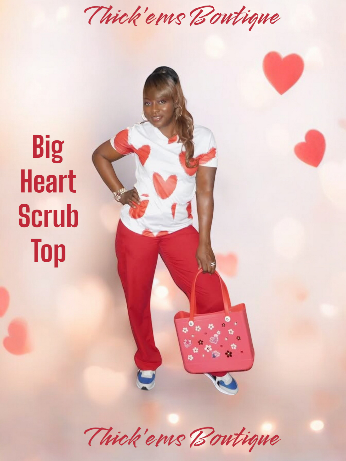 Big Heart Scrub Top
