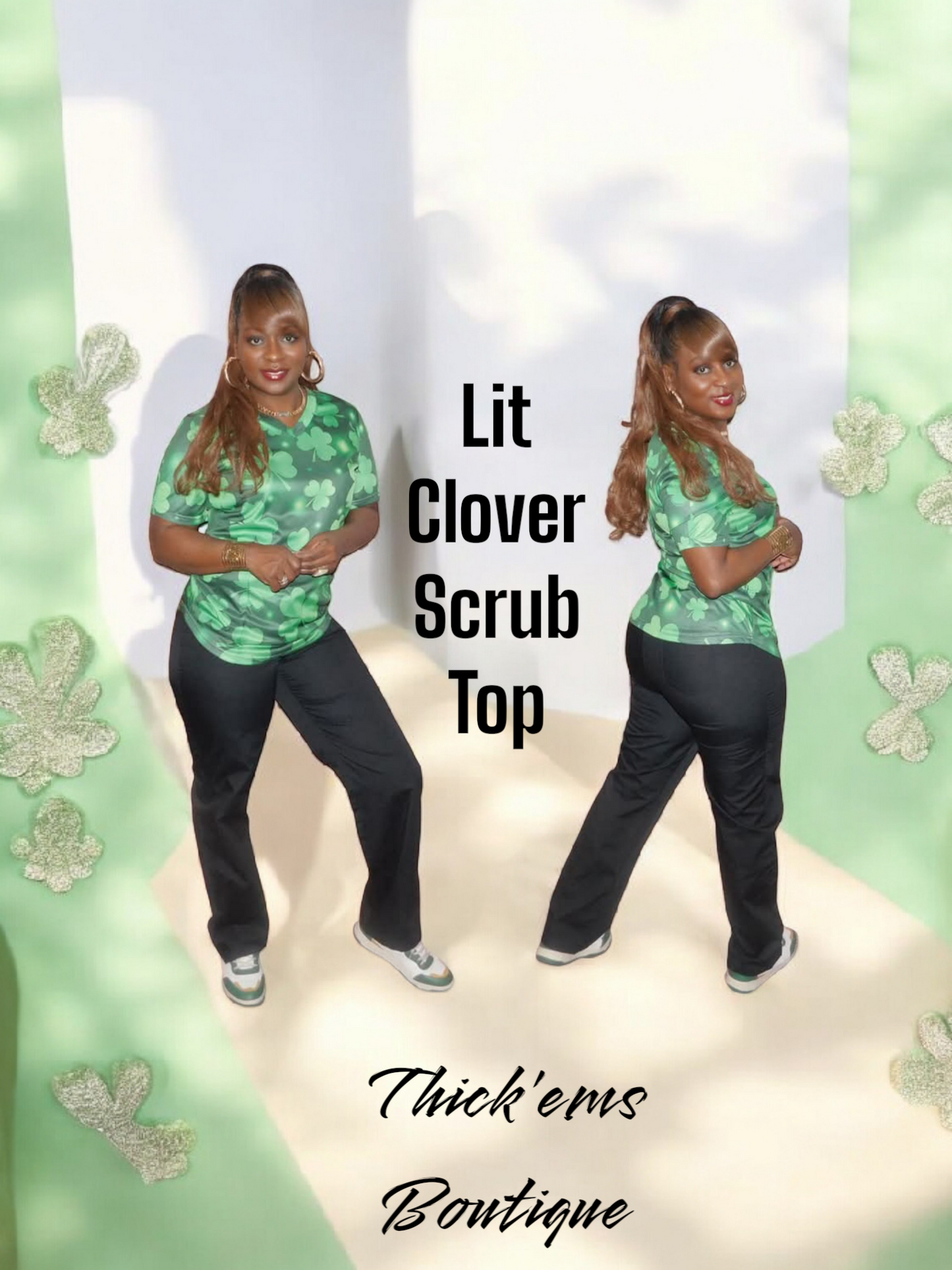 Lit Clover Scrub Top