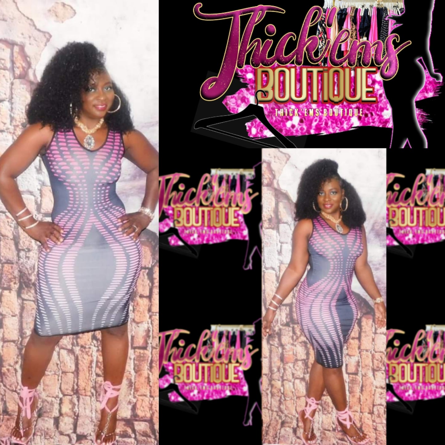 Pink Flamingo Fitted Dress