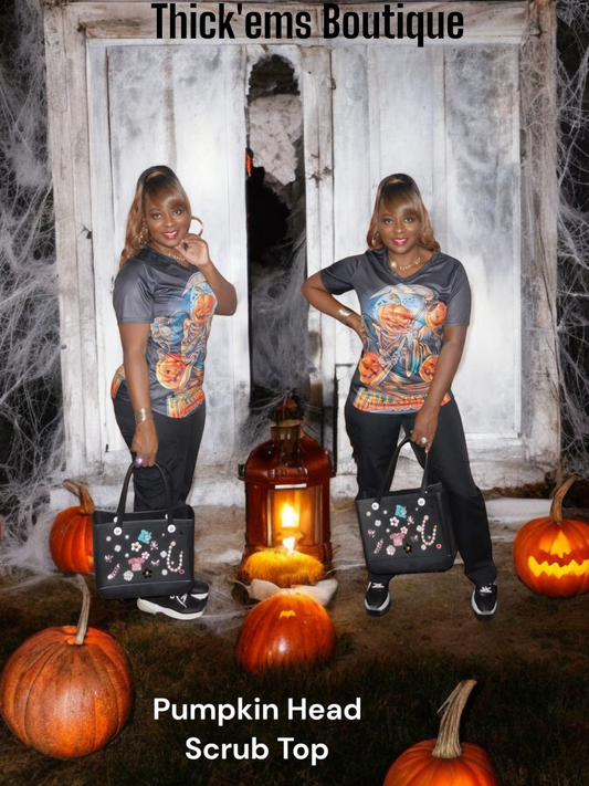 Pumpkin Head Scrub Sold Out