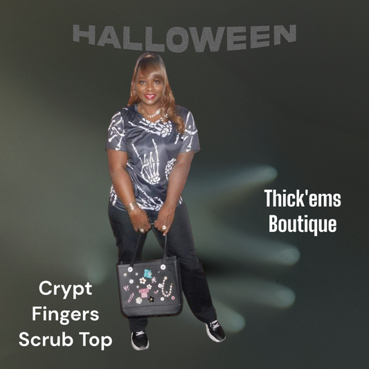 Crypt Fingers Scrub Top