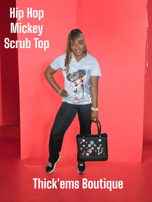 Hip Hop Mickey Scrub Top