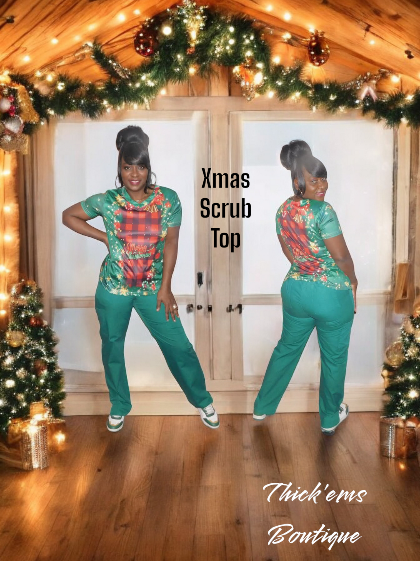 Merry Christmas Scrub Top