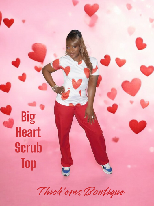 Big Heart Scrub Top