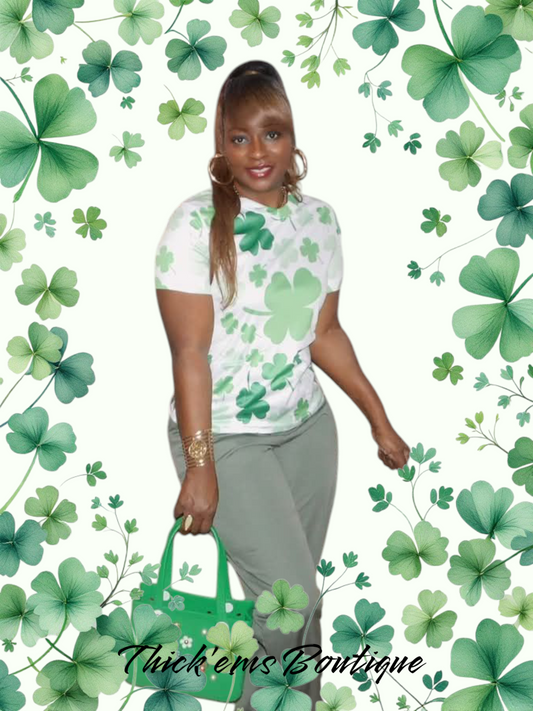 Lucky Clover Scrub Top