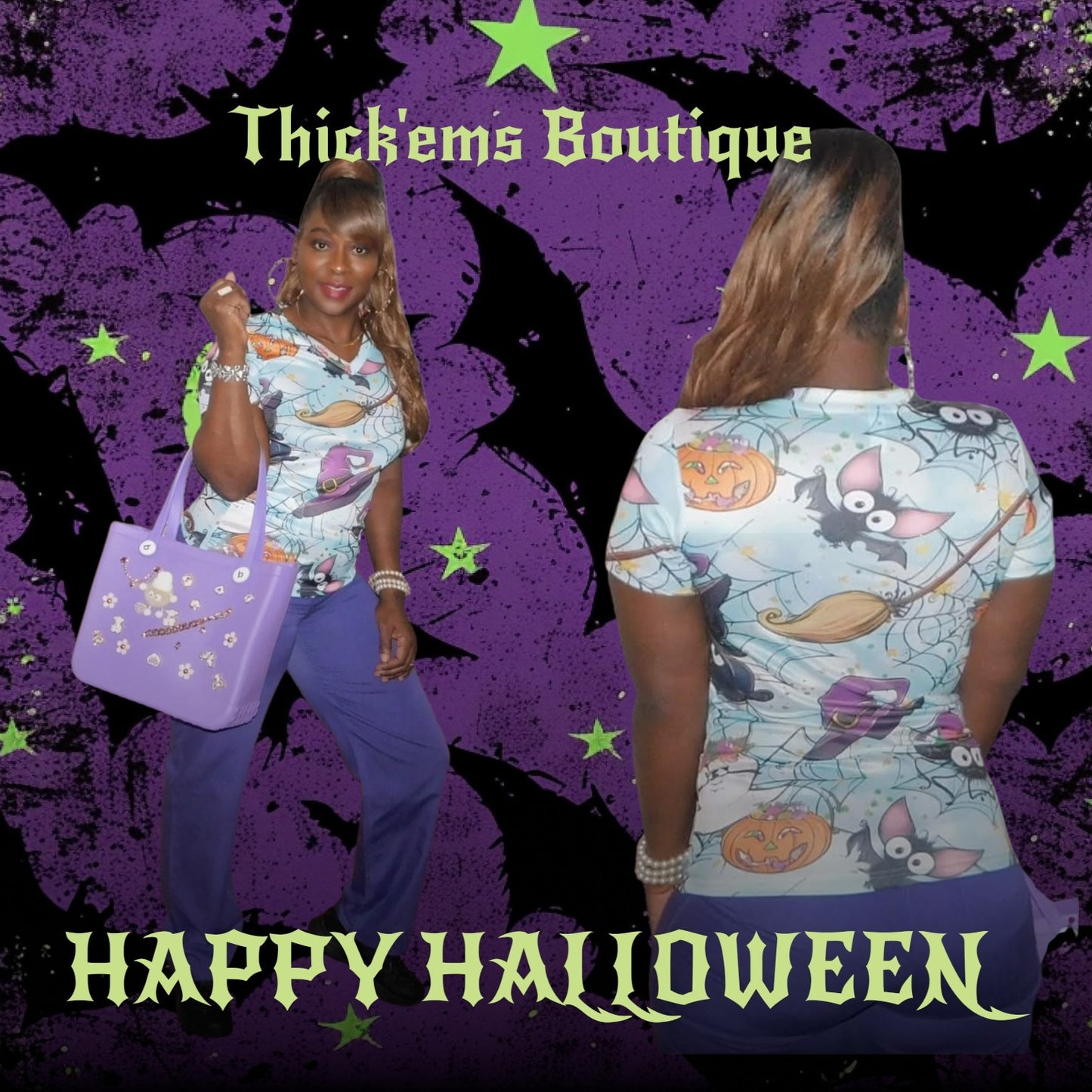 Creepy Things Scrub Top