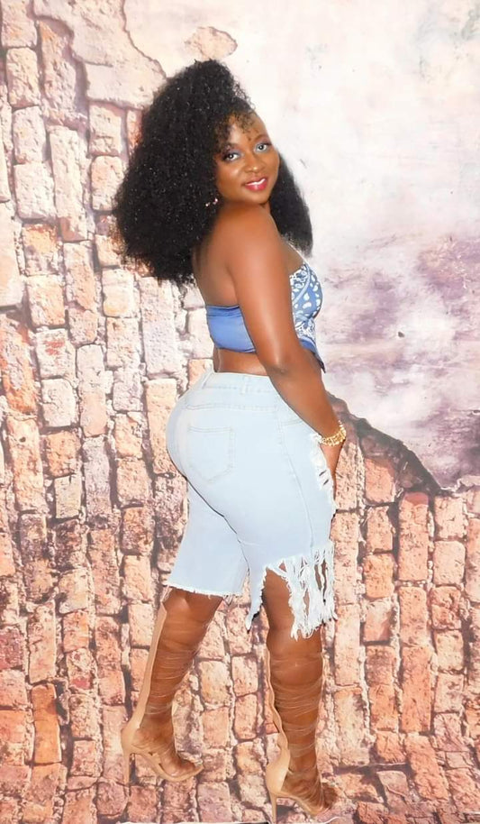 Jada Distress Bermuda Shorts